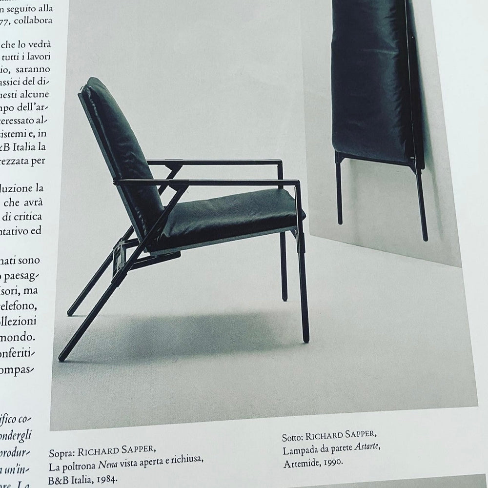 Richard Sapper rare pair of model "Nena" folding lounge chairs for B&B Italia, Italy, 1984