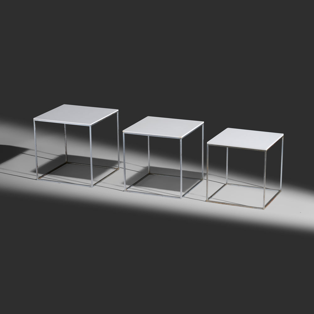 Poul Kjaerholm model "PK 71" nesting cube side tables set of three produced by E. Kold Christensen