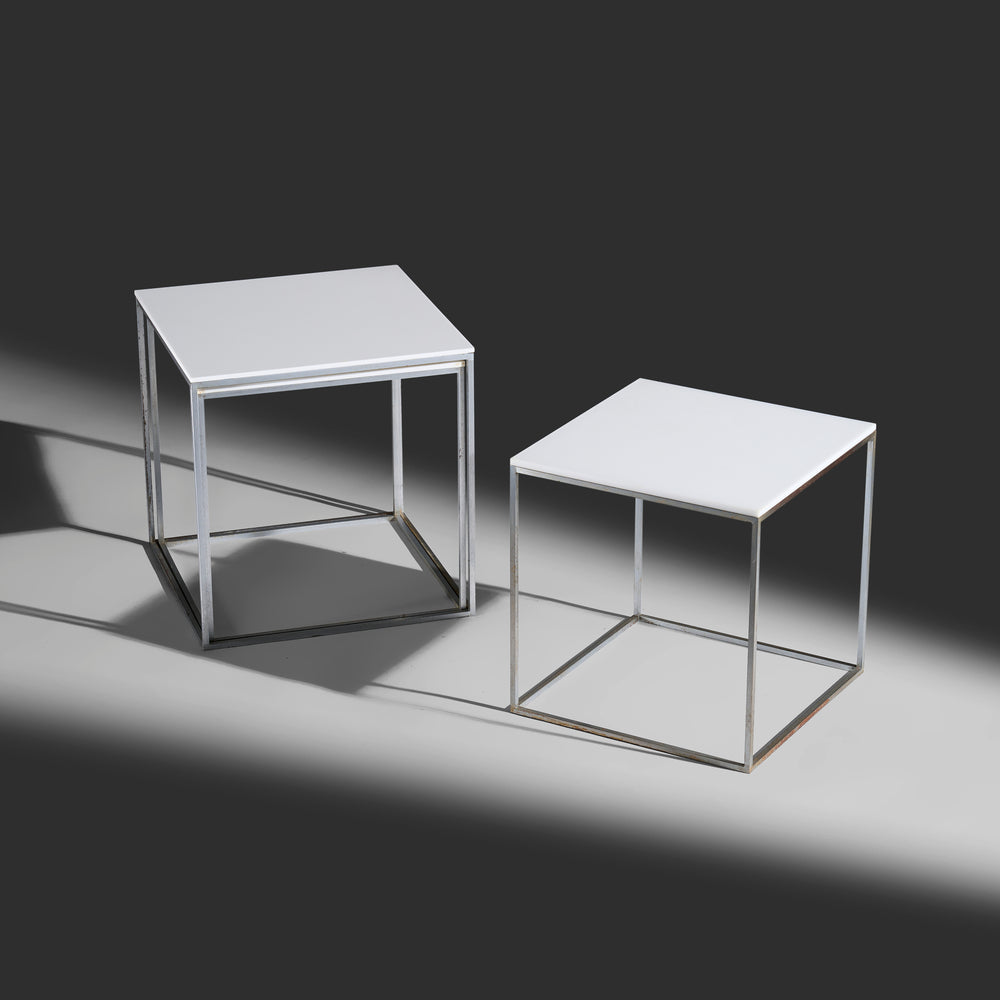 Poul Kjaerholm model "PK 71" nesting cube side tables set of three produced by E. Kold Christensen