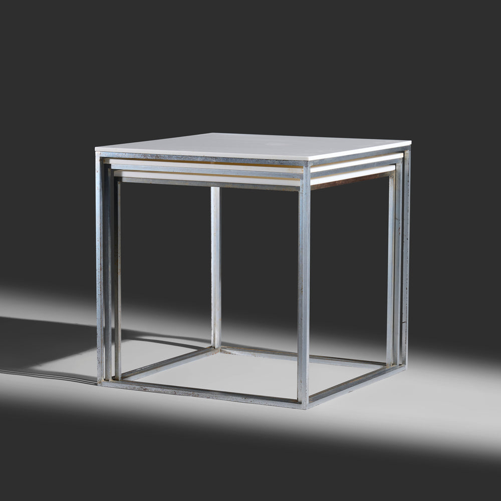 Poul Kjaerholm model "PK 71" nesting cube side tables set of three produced by E. Kold Christensen