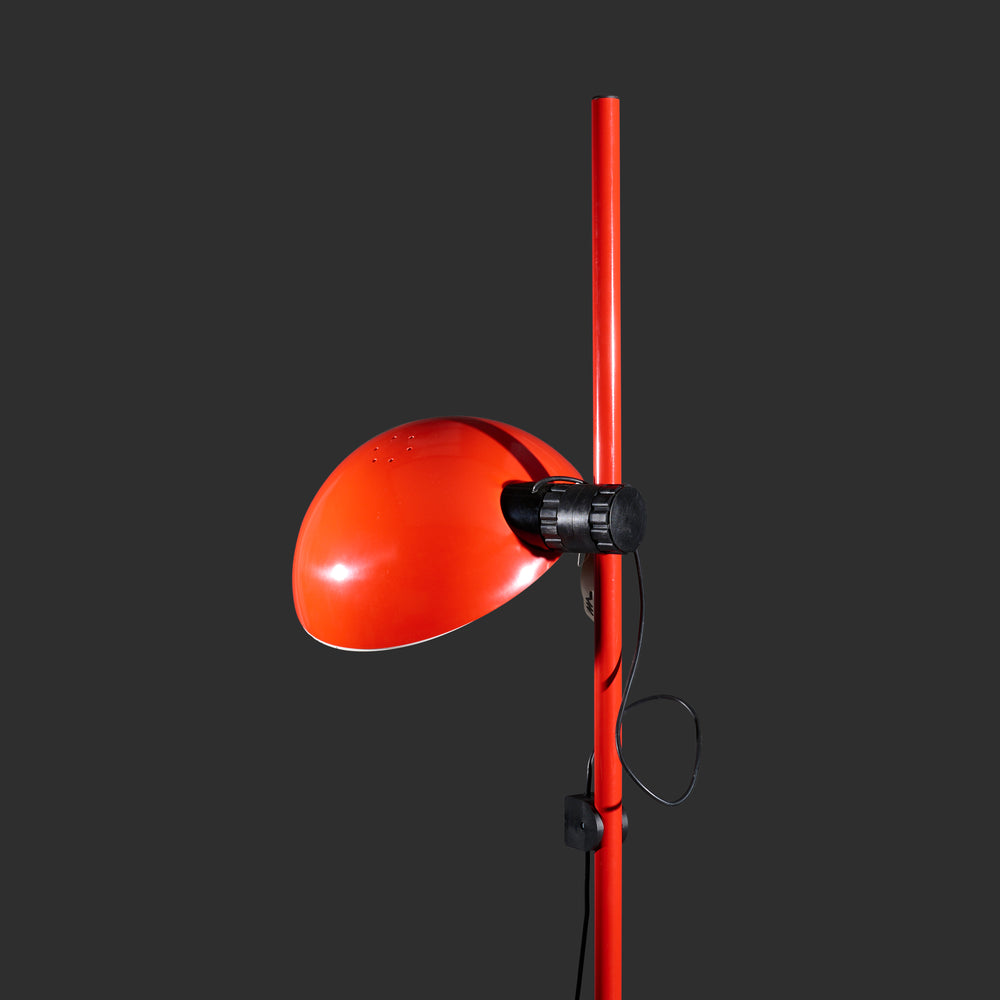 Elio Martinelli rare adjustable red floor lamp for Martinelli Luce, Italy, 1970s