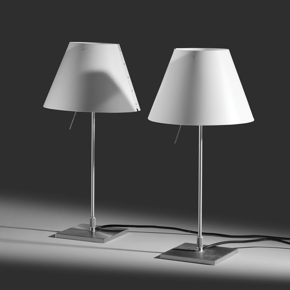 Pair of Paolo Rizzato Costanza table D13 Lamps for Luceplan Italy, 1986