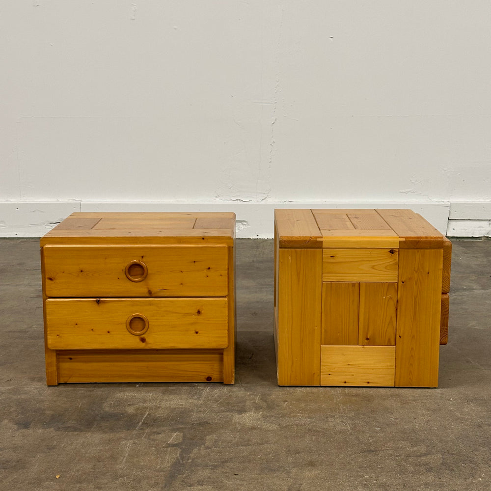 Pair of Charlotte Perriand Pine Nightstands for Les Arcs, France, 1960s