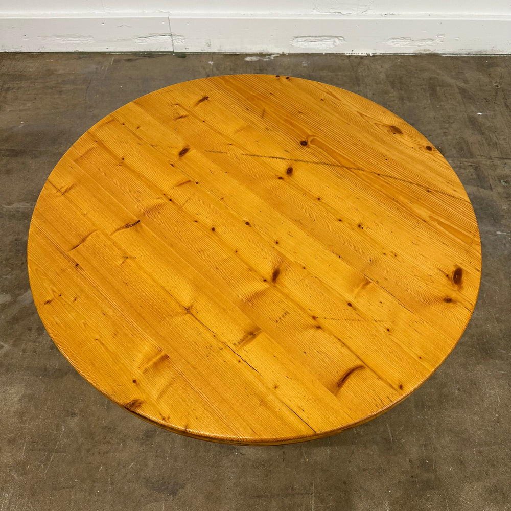 Charlotte Perriand round pine dining table for Les Arcs, France, 1960s