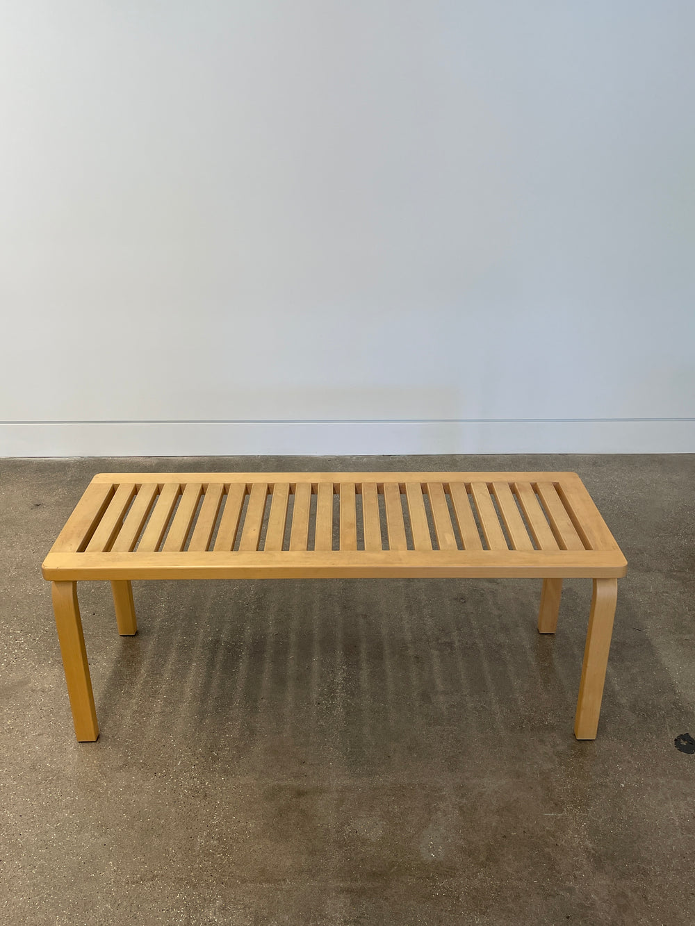 Alvar Aalto model 153 bench or coffee table for Arkek, Finland, circa 1980s