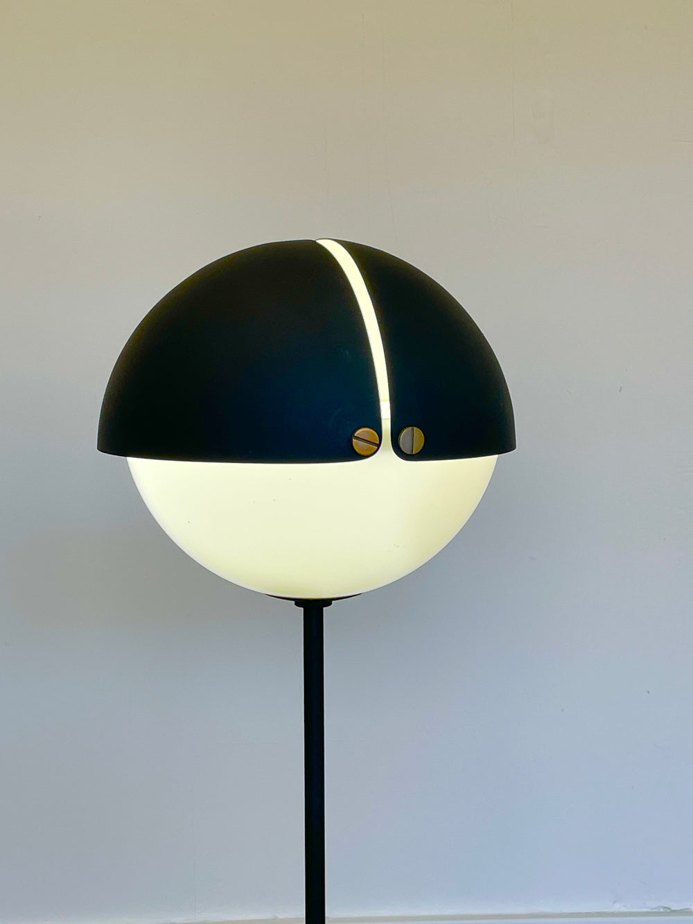 Attributed to Stinovo black and chrome orb floor lamp