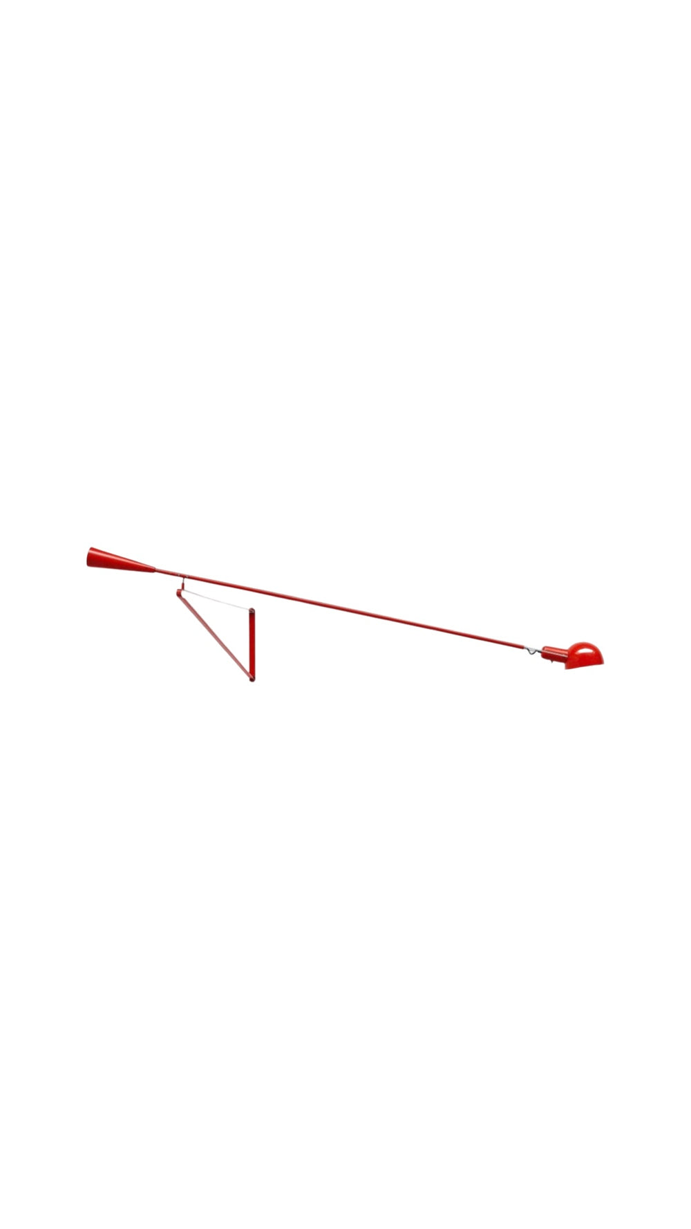 Paolo Rizzatto early model 265 red articulating wall lamp for Arteluce, Italy, 1970s