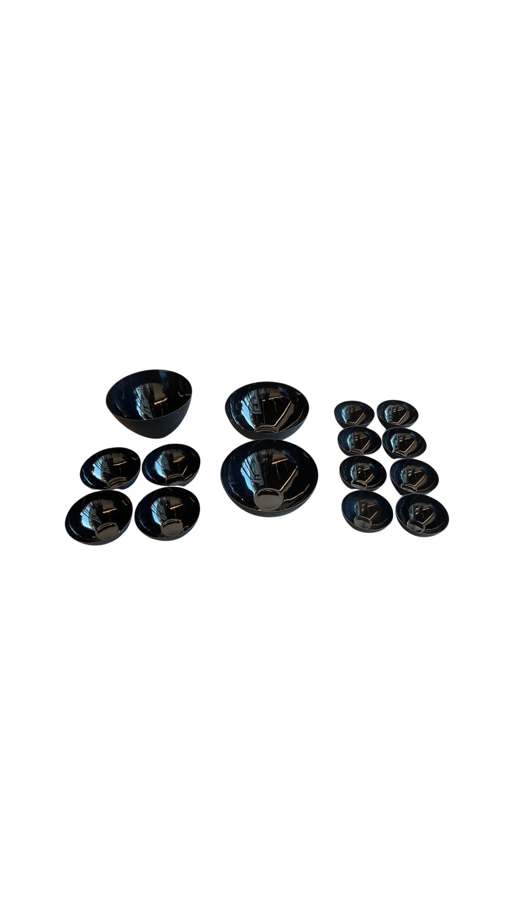 Herbert Krenchel set of fifteen enameled "Krenit" bowls for Torben Orskov, Denmark, 1953