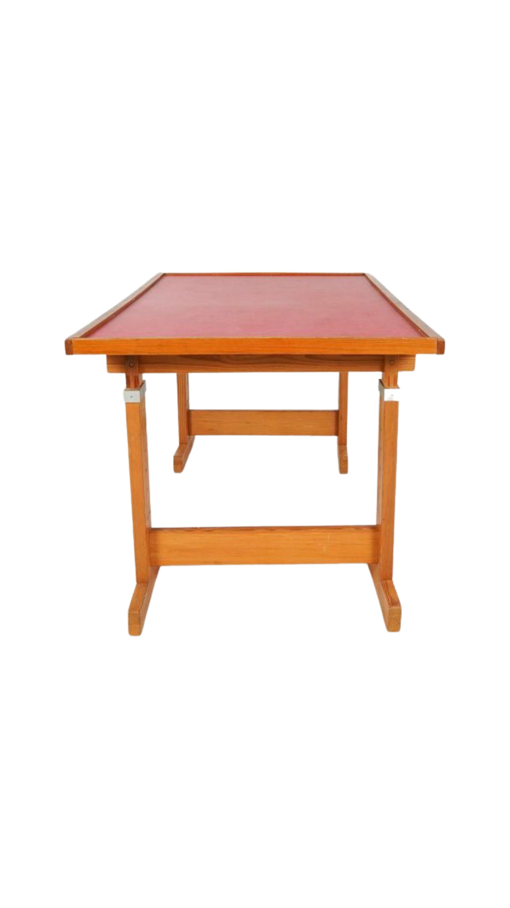 Ole Pira & Kurt Hafeli height adjustable solid pine and laminate work table desk for Laukaan, Puu, Finland, 1970s