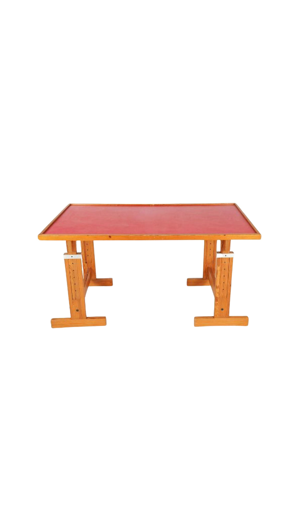 Ole Pira & Kurt Hafeli height adjustable solid pine and laminate work table desk for Laukaan, Puu, Finland, 1970s
