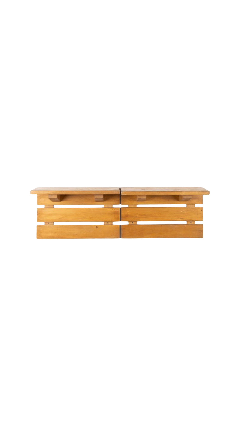 Charlotte Perriand pair of wall shelves for Les Arcs, France, 1960s
