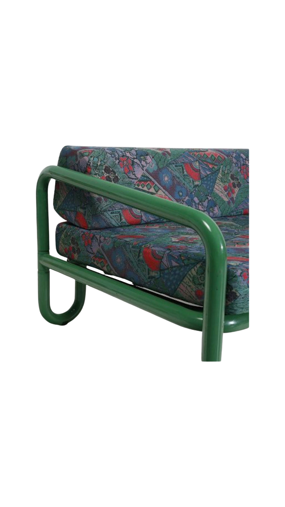 Italian green metal daybed sofa in the style of Gae Aulenti, Italy, circa 1980s.