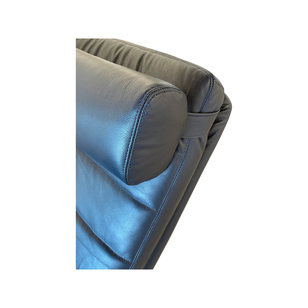Walter Knoll blue leather chaise lounge chair, Germany, 1970s