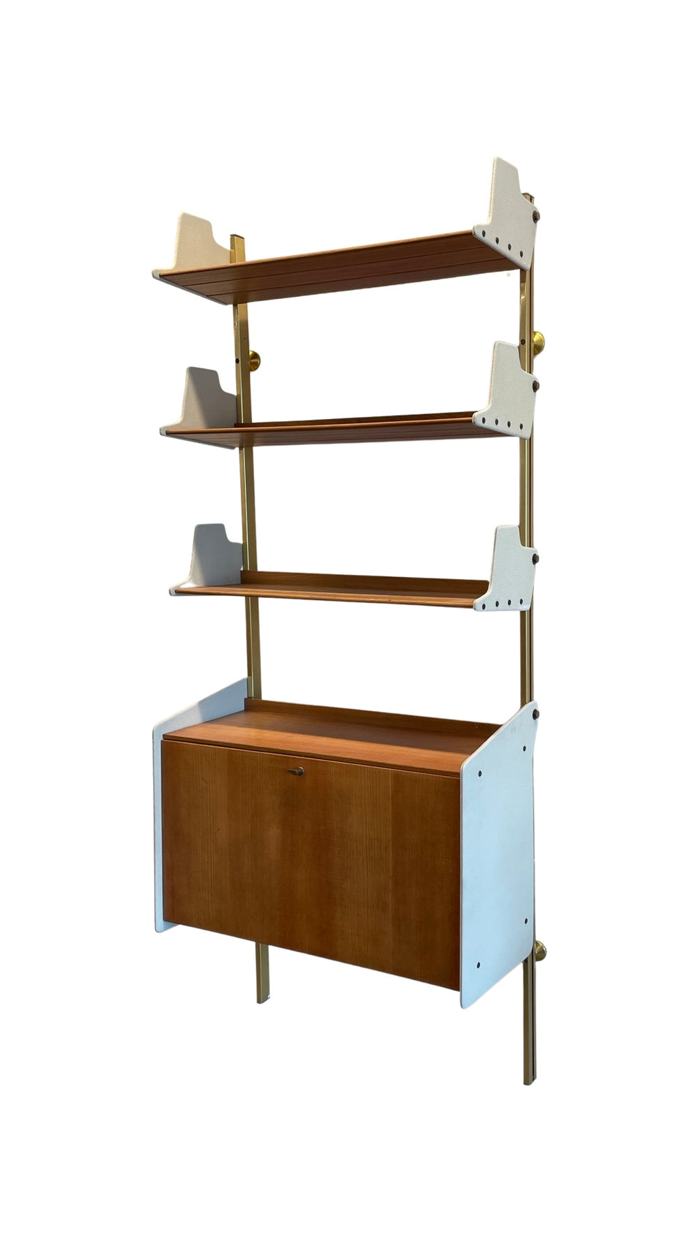 Osvaldo Borsani L60 shelving system with integrated secretary or bar cabinet