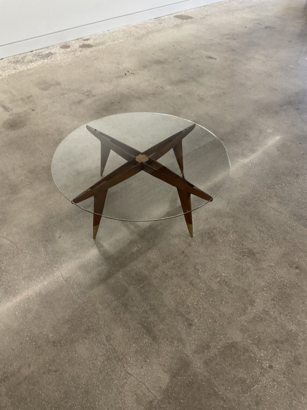 Gio Ponti coffee table for Singer & Sons with original glass, Italy / USA, 1950