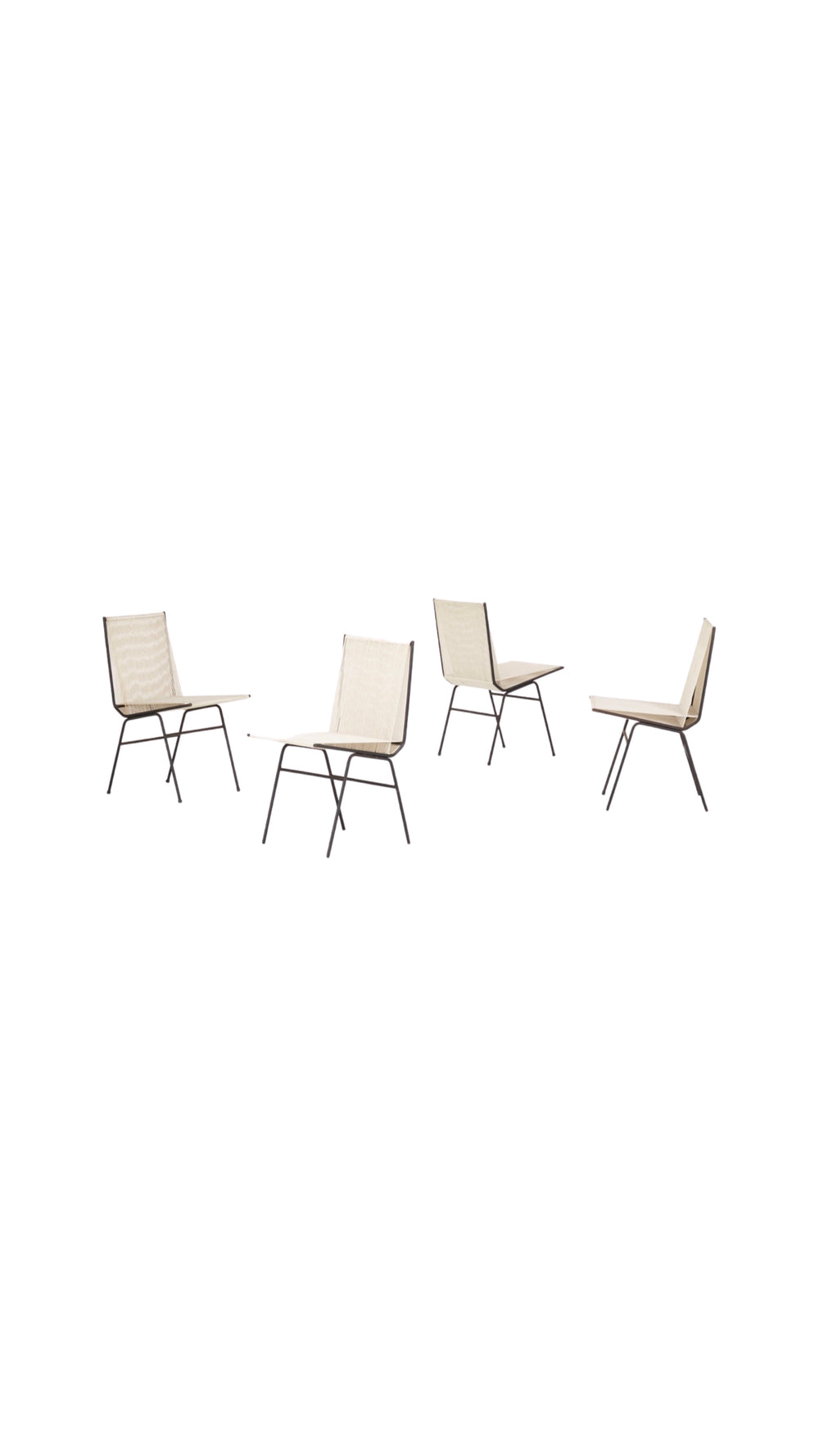 Allan Gould rare set of eight dining chairs, USA, 1950s
