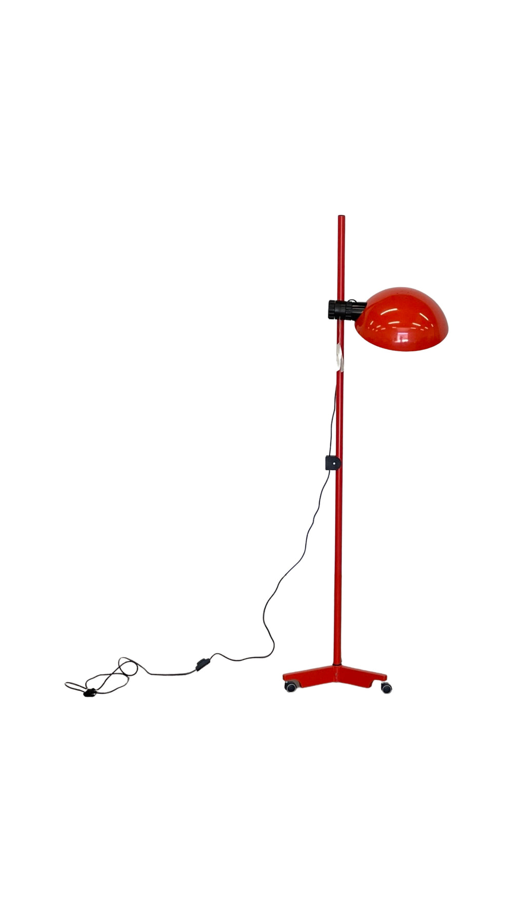 Elio Martinelli rare adjustable red floor lamp for Martinelli Luce, Italy, 1970s