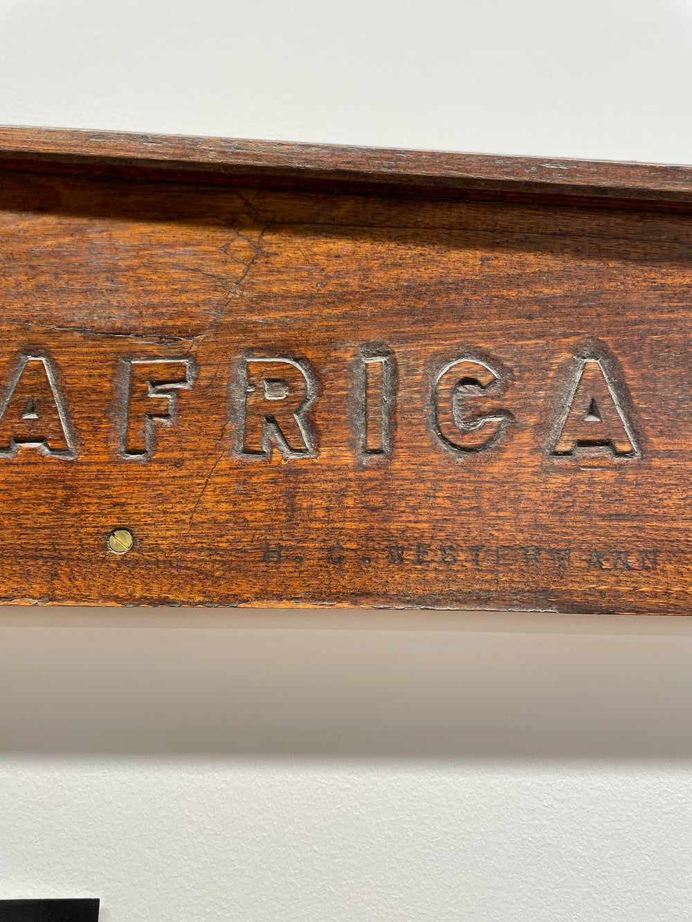 H.C. Westermann rare wall carved wall sculpture  titled "Zebra Wood-Africa" signed and dated 1973