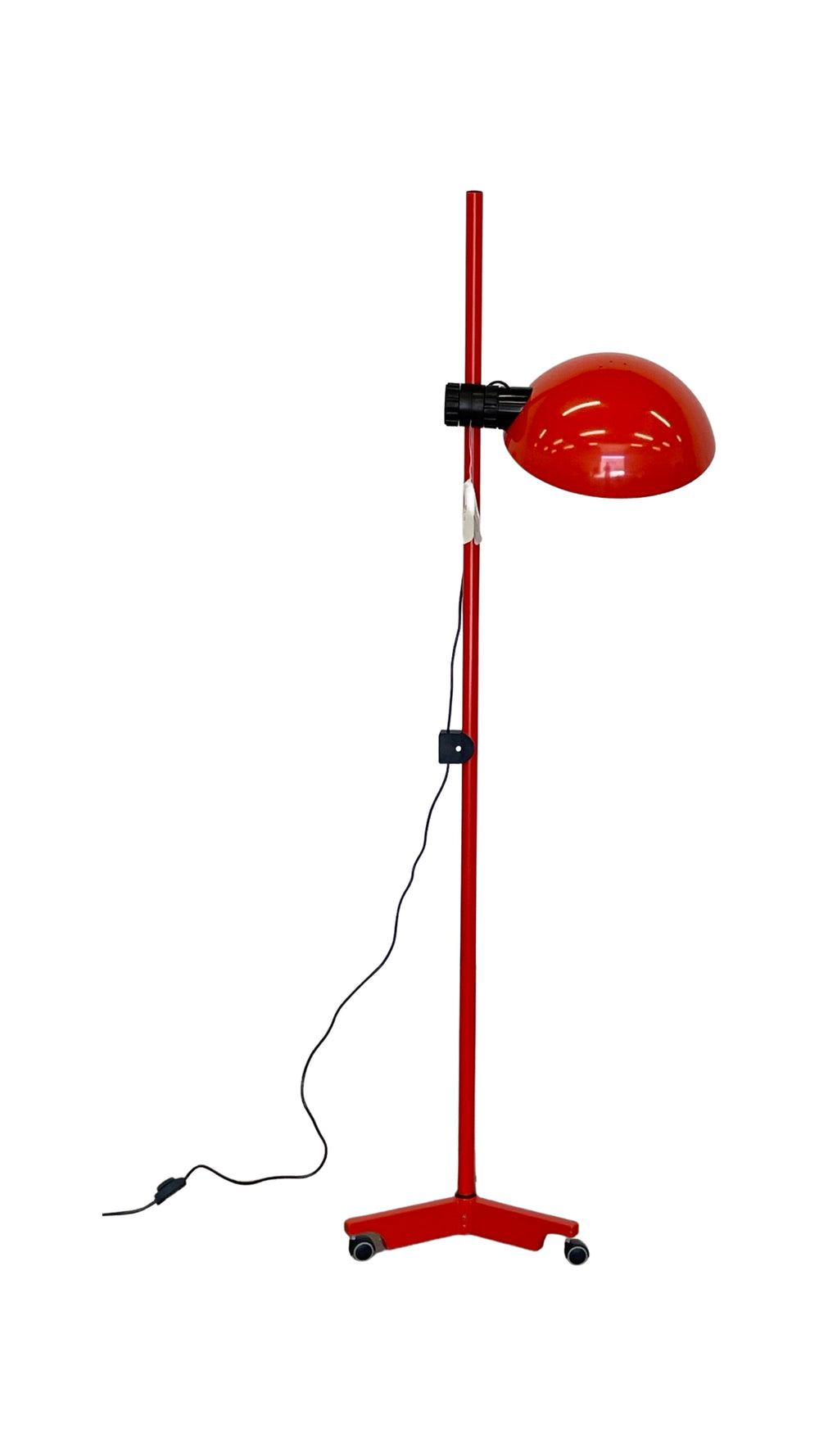 Elio Martinelli rare adjustable red floor lamp for Martinelli Luce, Italy, 1970s